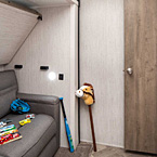 Kids enjoy this
private bunk room. The upper bunk easily stows up and away for easy
access to the sofa.