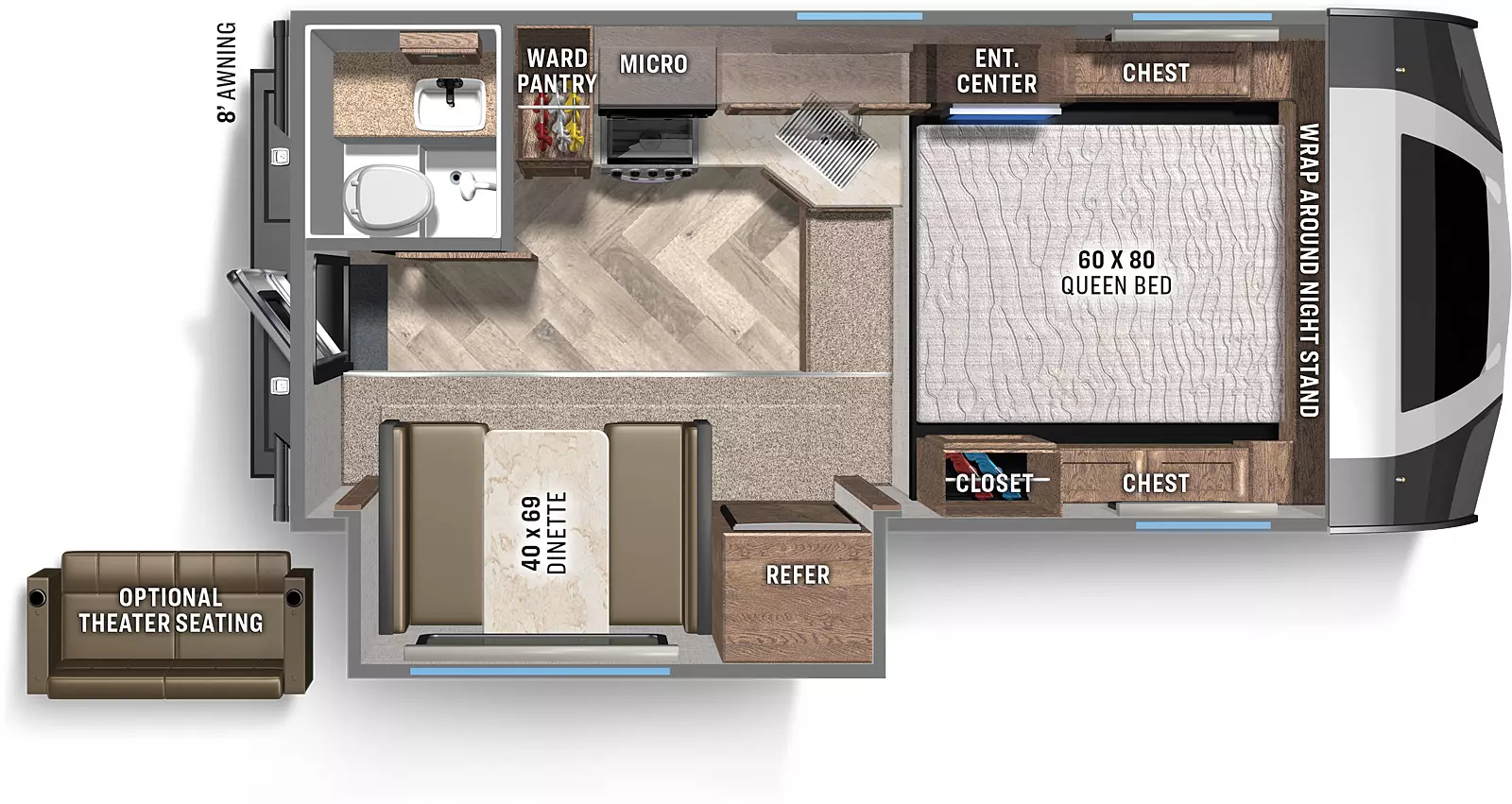 Backpack Truck Camper HS-2910 Floorplan