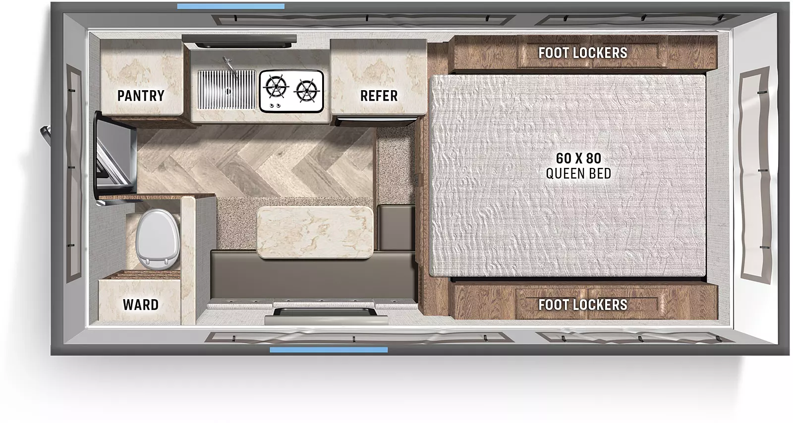 Backpack Truck Camper SS-1240 Floorplan