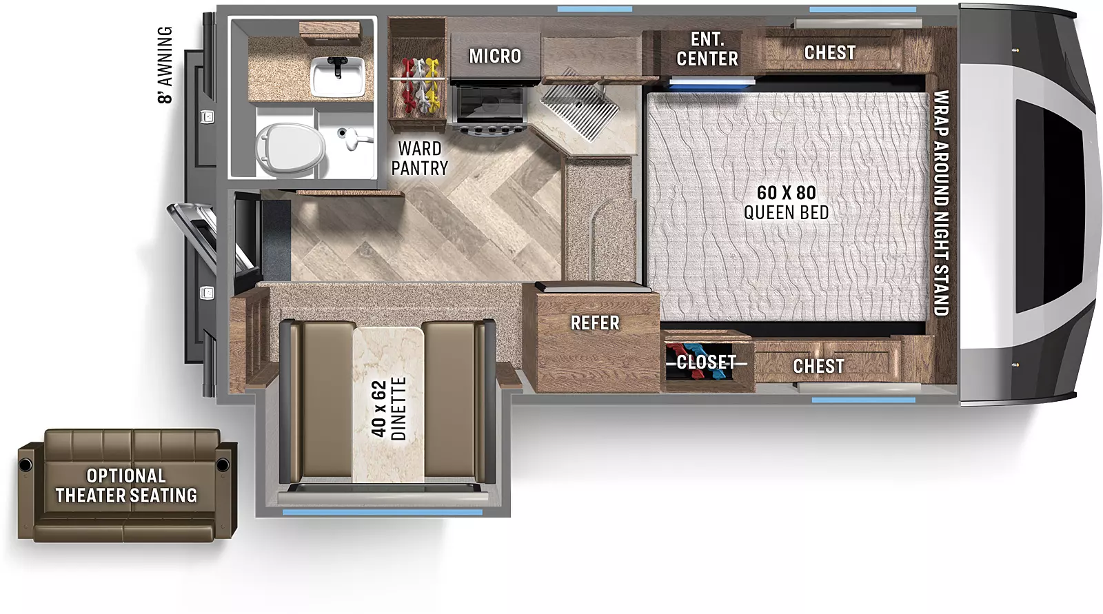 Real Lite Truck Camper HS-1912 Floorplan