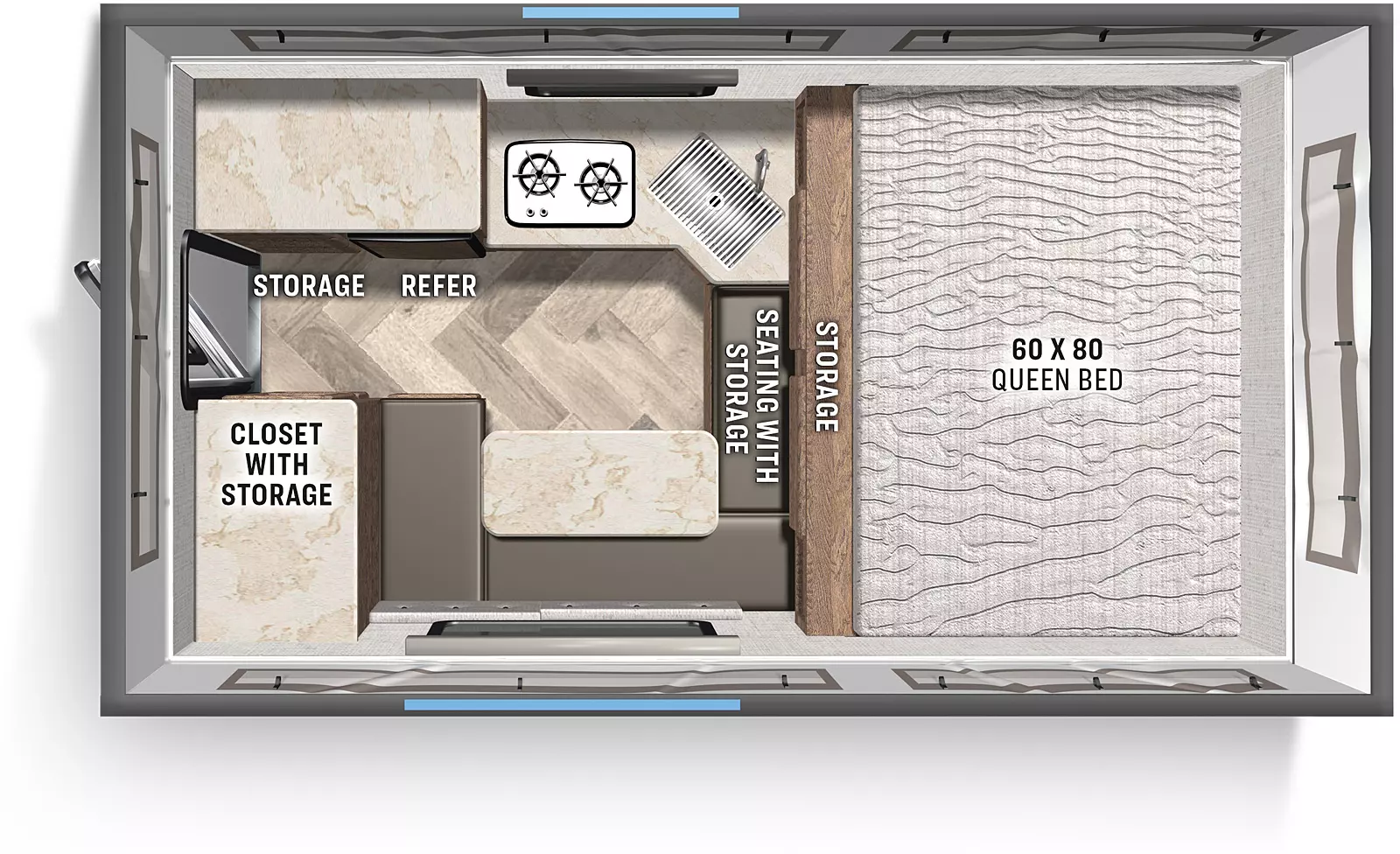 Real Lite Truck Camper SS-1605 Floorplan