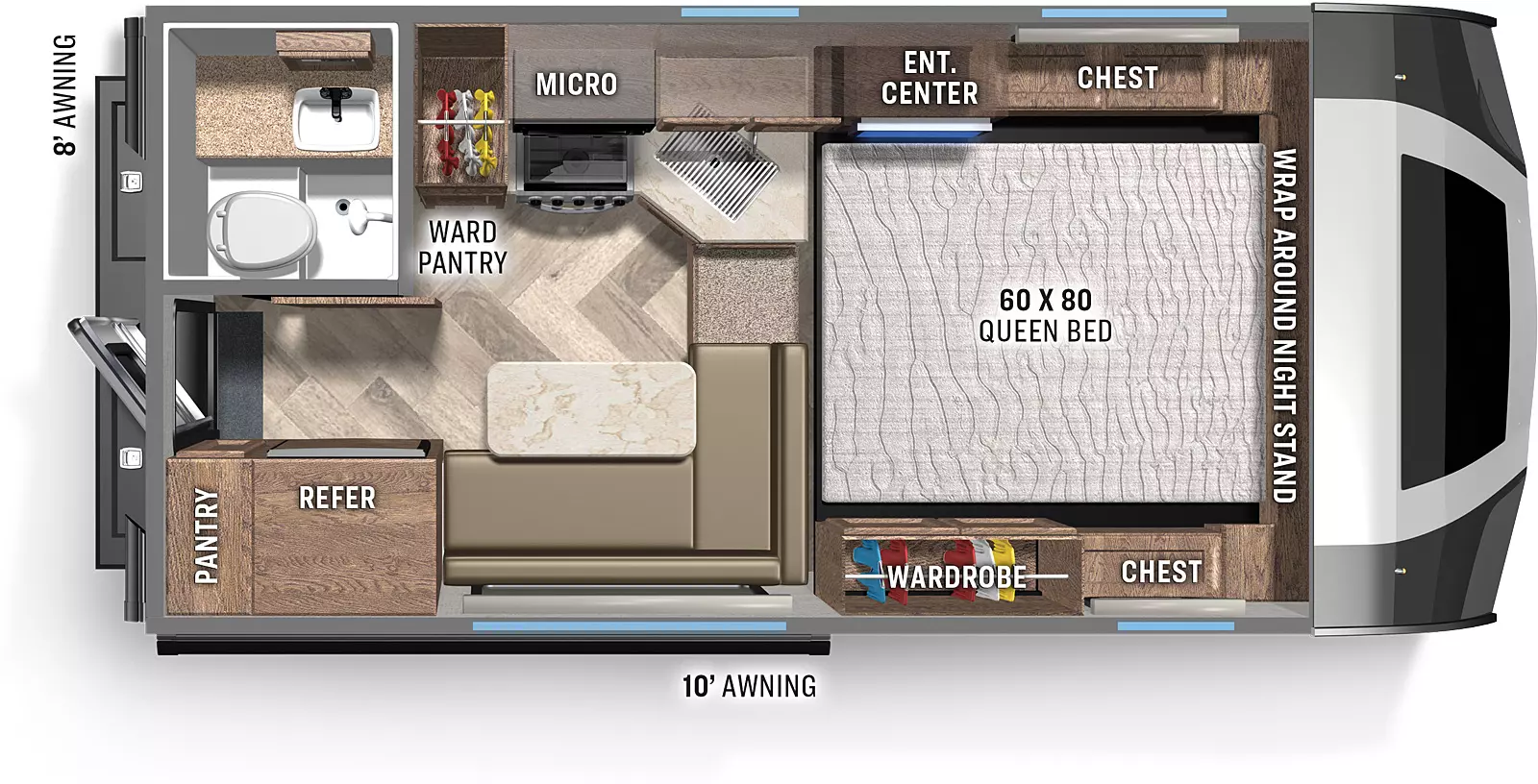 Real Lite Truck Camper HS-1910 Floorplan