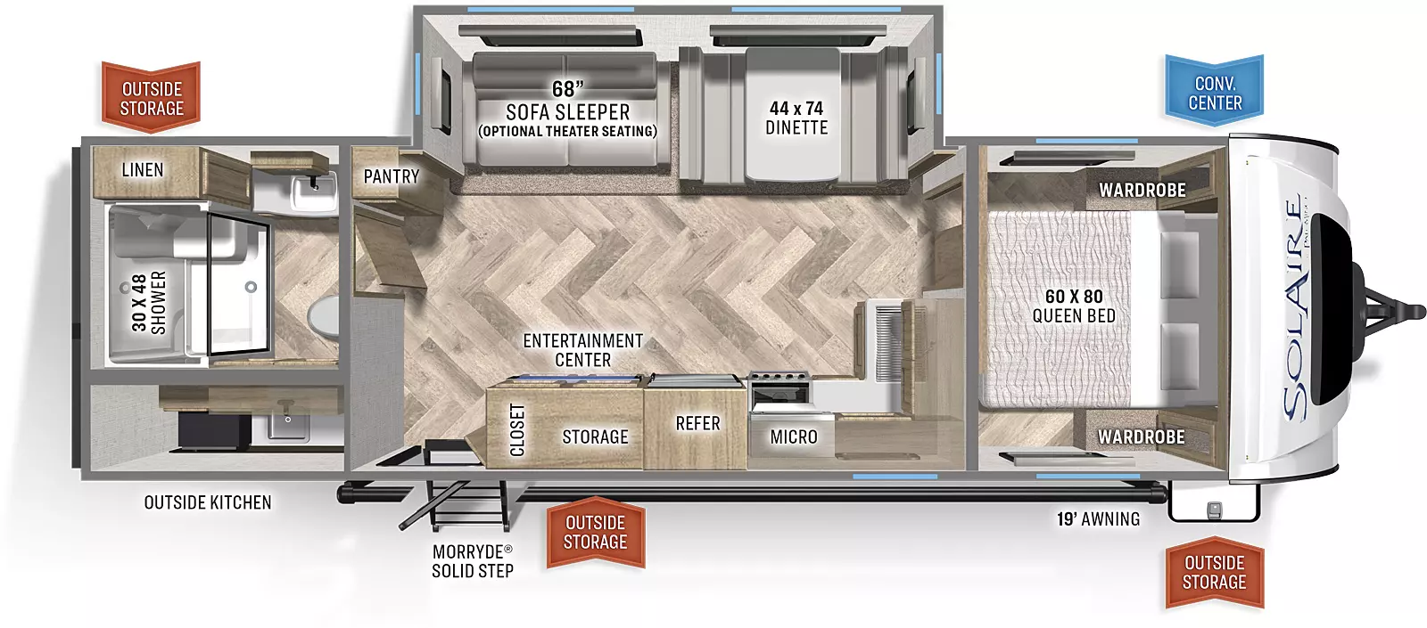 Solaire Ultra Lite 258RBSS Floorplan